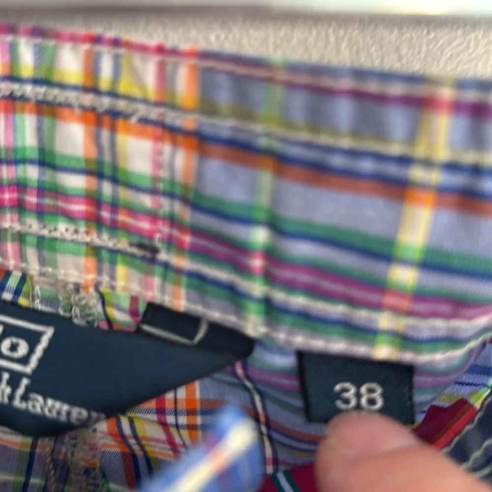 Polo Ralph Lauren 38 Mens Board Shorts Plaid Pockets